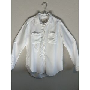 Loft women white button-up shirt
